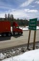 Donner Pass summit on Interstate 80, California, USA.