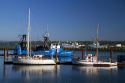 Waterfront and harbor at Yaquina Bay in Newport, Oregon, USA.
