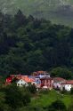 Colorful houses near Las Rozas, Asturias, Spain.