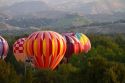 Hot air balloons ready for flight in Ann Morrison Park in Boise, Idaho, USA.