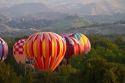 Hot air balloons ready for flight in Ann Morrison Park in Boise, Idaho, USA.