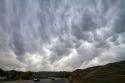 Mammatus clouds telling of an extreme weather system near Horseshoe Bend, Idaho, USA.