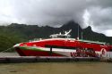 Terevau high speed ferry takes passengers between the islands of Tahiti and Moorea, French Polynesia.