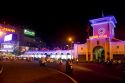 Night view of the Ben Thanh Market in Ho Chi Minh City from the Bitexco Financial Tower, Vietnam.