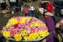 Street vendor selling roses in Da Lat, Vietnam.