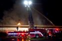 Firefighters respond to a four alarm fire in Boise, Idaho, USA.