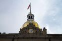 Gold dome and clock atop the City Hall in Savannah, Georgia, USA.