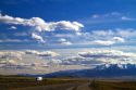 Clouds in the sky above the high desert of Nevada west of Winnemucca along Interstate 80, USA.